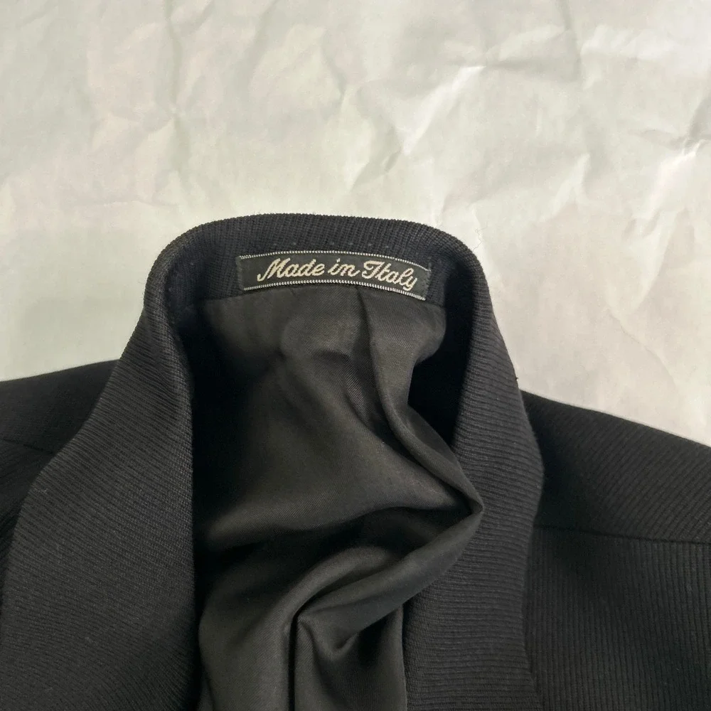 Giorgio Armani Le Collezioni VTG Mens Black Wool Blazer Jacket‎ Made in Italy 42